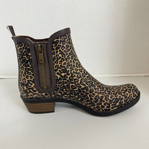 Lucky Brand Women's Rainboot Bootie Ankle Boot Shoes Leopard Print Size 8 M - Picture 6 of 10